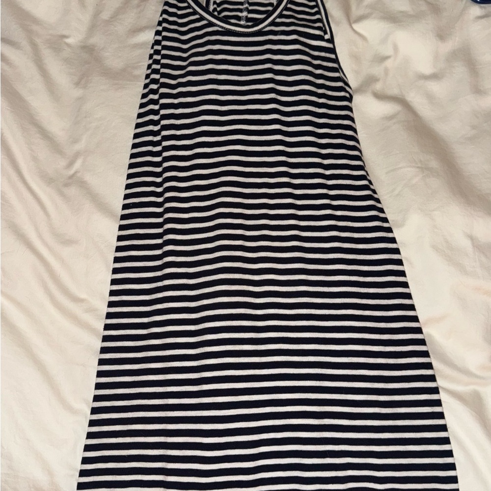 J. Crew Navy and White Striped Tank Top